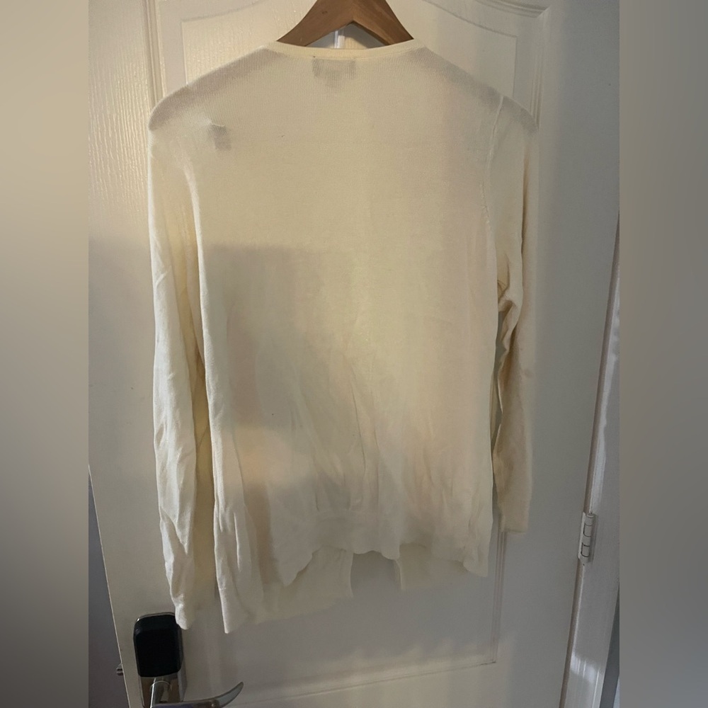Dialogue Cream‎ Ruffle V-Neck Blouse - Picture 2 of 4